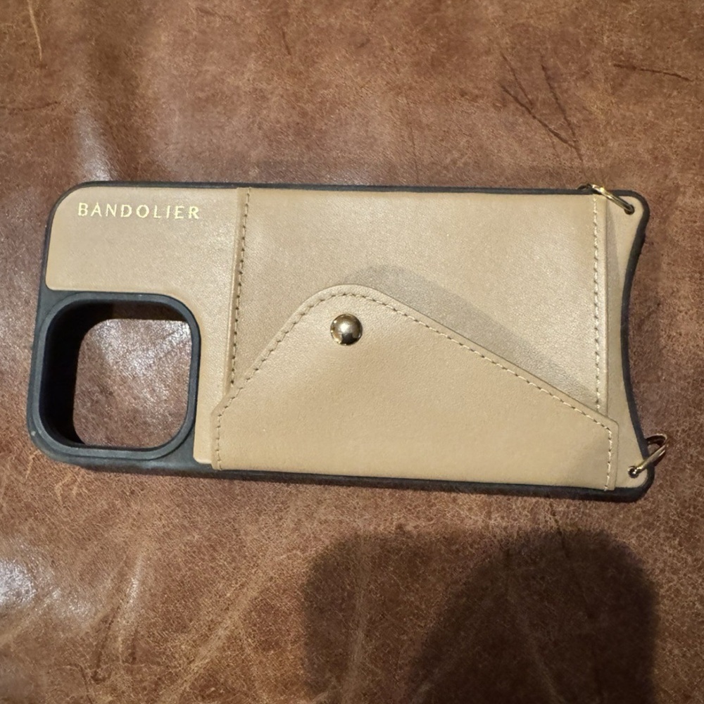 Bandolier 15 pro max iPhone Tan Phone Case with Card Holder